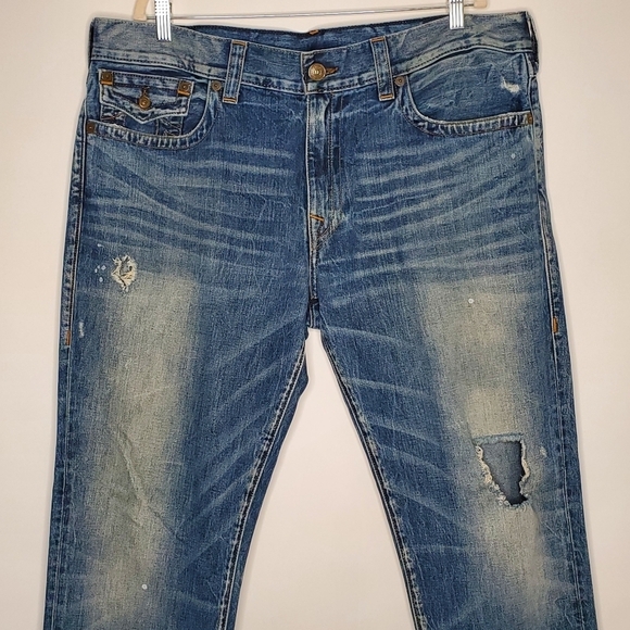 True Religion Geno Relaxed Slim Jeans Men's Size 40 Button Flap Back Pockets - Picture 6 of 16